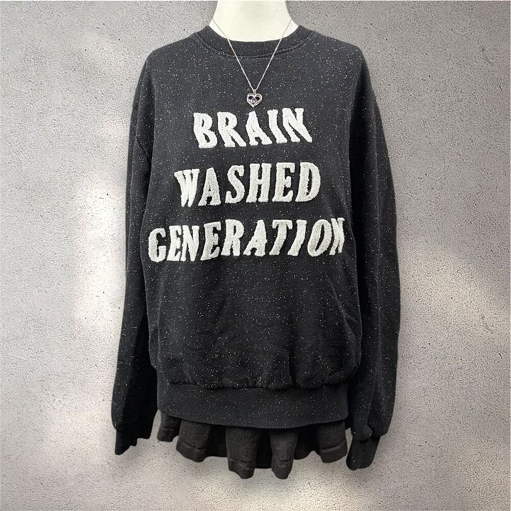 ELEVENPARIS Brain Washed Generation Sweatshirt Women's XXL Black Emo Grunge Y2K